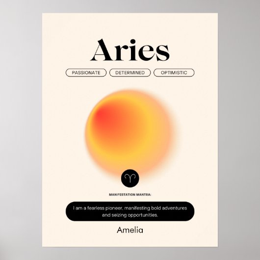 Astrology Zodiac Sign Aries Poster ポスター (正面)