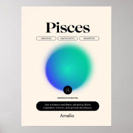 Astrology Zodiac Sign Pisces Poster ポスター