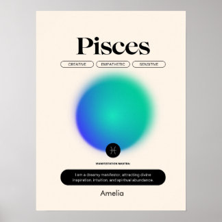 Astrology Zodiac Sign Pisces Poster ポスター