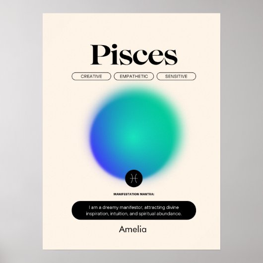 Astrology Zodiac Sign Pisces Poster ポスター (正面)
