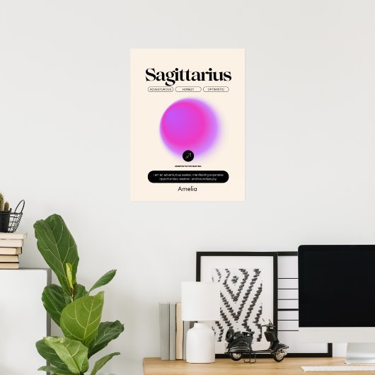 Astrology Zodiac Sign Sagittarius Poster ポスター (ホームオフィス)