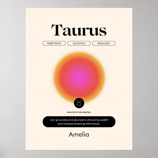 Astrology Zodiac Sign Taurus Poster ポスター (正面)