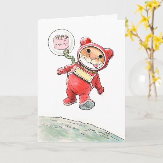 AstroMouse誕生日カード カード (黄色い花)