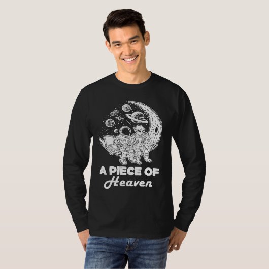 Astronaut Alien Eating Pizza On Moon Pizza Lover G Tシャツ (正面フル)