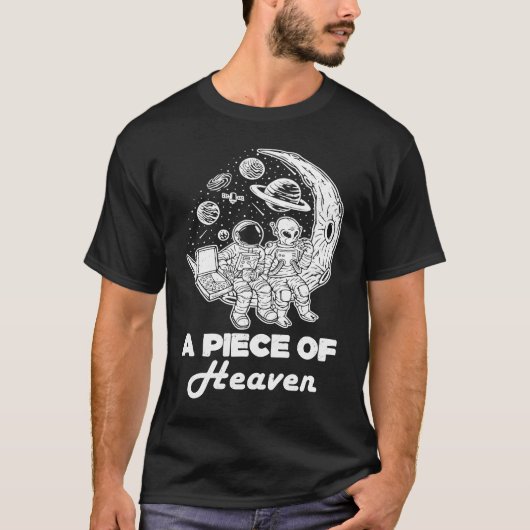 Astronaut Alien Eating Pizza On Moon Pizza Lover G Tシャツ (正面)