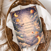 Astronaut Animals Space Baby Shower 招待状