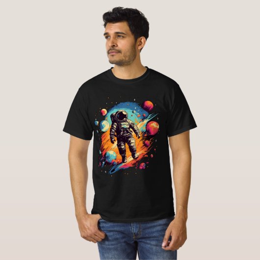 Astronaut ArtColor 02 Tシャツ (正面フル)