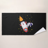 Astronaut auf Rakete バスタオル (バスタオル)
