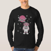 Astronaut Axolotl Planet Balloon Tシャツ (正面)