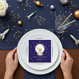 Astronaut Baby One Small Step 初誕生日おめでとう スタンダードカクテルナプキン