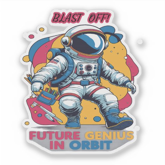 Astronaut Back-to-School "Future Genius in Orbit"  シール (正面)
