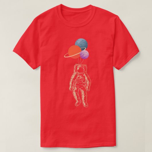 Astronaut Balloon Astronaut Space Planet  Tシャツ (デザイン正面)