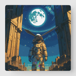 Astronaut Beneath the Celestial Gate スクエア壁時計