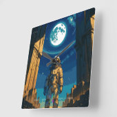 Astronaut Beneath the Celestial Gate スクエア壁時計 (傾斜)