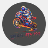 Astronaut Biker  ラウンドシール (正面)