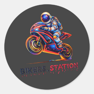Astronaut Biker  ラウンドシール