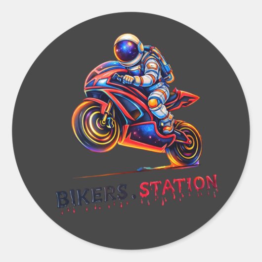 Astronaut Biker  ラウンドシール (正面)