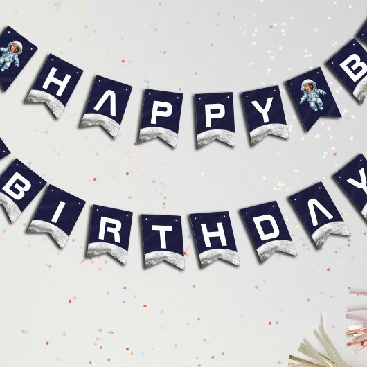 Astronaut Birthday Party 1st Trip Around the Sun バンティングフラッグ