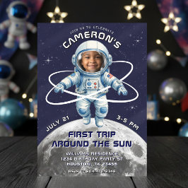 Astronaut Birthday Party 1st Trip Around the Sun 招待状