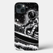 ASTRONAUT BLACK AND WHITE, SURF THE UNIVERSE Case-Mate iPhoneケース (裏面)