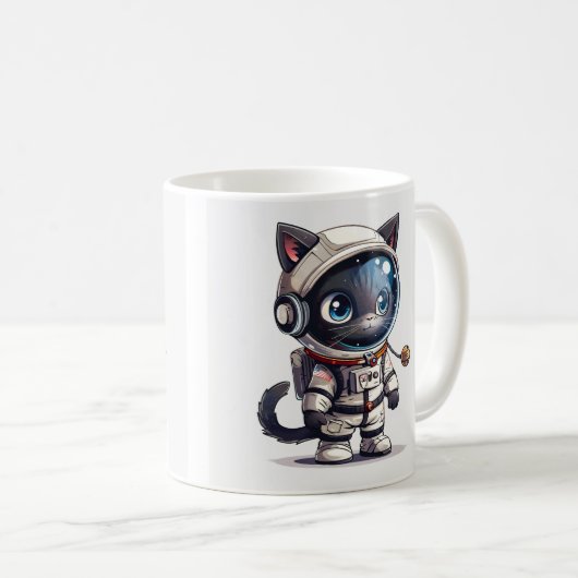 Astronaut Cat コーヒーマグカップ (正面右)