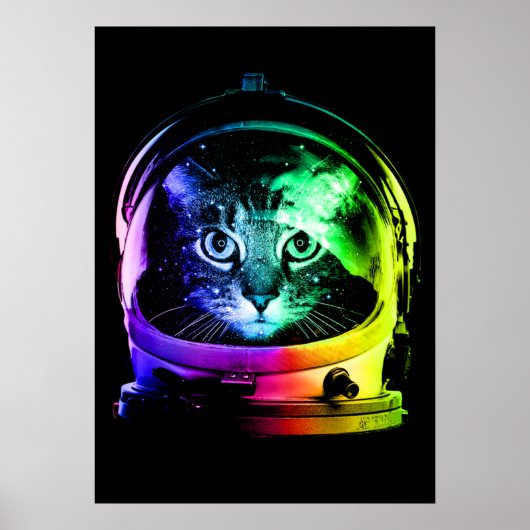 Astronaut Cat Classic Cat Lover ポスター (正面)