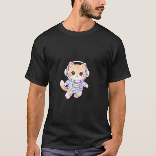 Astronaut Cat – Cute Space Kitten Tee Tシャツ (正面)