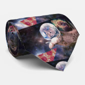 Astronaut cat hunting a pizza slice ネクタイ (ロール)
