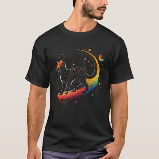 Astronaut Cat or Galaxy Cat on Space Cat Tシャツ (正面)