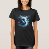 Astronaut Cat or Space Cat on Galaxy Cat Tシャツ (正面)