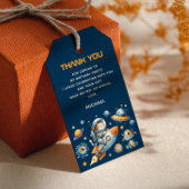 Astronaut Cat Outer Space 1st Birthday Thank You ギフトタグ