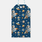 Astronaut Cat Outer Space 1st Birthday Thank You  ギフトタグ (裏面)