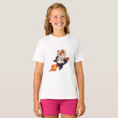 Astronaut Cat Riding Rocket – Cosmic Adventure Des Tシャツ (正面フル)