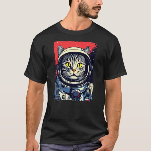 Astronaut Cat Shirt Kids Space Cat Astronaut Cat M Tシャツ (正面)