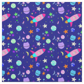 astronaut cat spaceship galaxy ファブリック (見本)