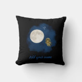 Astronaut Cat Throw Pillow クッション (正面)