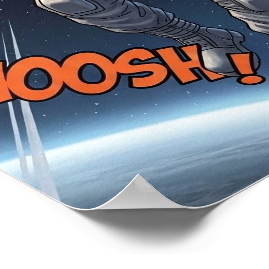 Astronaut Catches Meteor in Space Dreamy Cosmic ポスター (角)