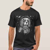 Astronaut Cavalier King Charles Spaniel Space Gala Tシャツ (正面)