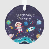 Astronaut child on the moon, monogrammed name オーナメント (裏面)