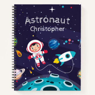  Astronaut child on the moon, monogrammed name ノートブック