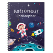 Astronaut child on the moon, monogrammed name ノートブック (正面)