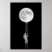 Astronaut Climbing the Moon – Surreal Space Art ポスター (正面)
