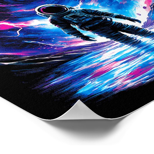 Astronaut Cosmic Outer Space Galaxy Science ポスター (角)