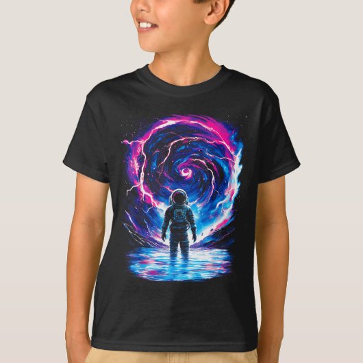 Astronaut Cosmic Outer Space Galaxy Science Tシャツ (正面)