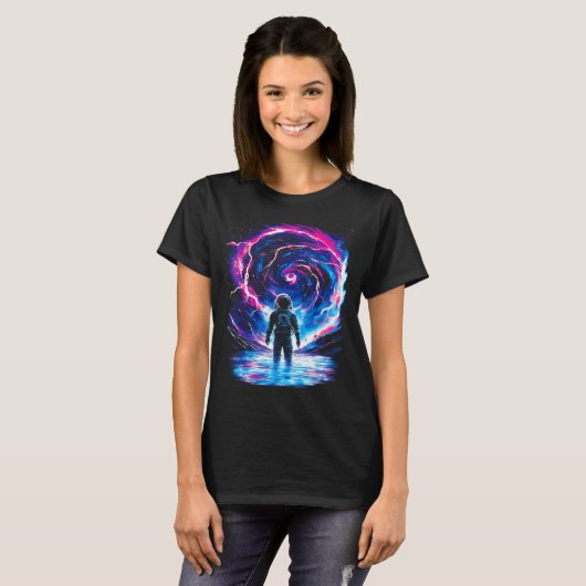 Astronaut Cosmic Outer Space Galaxy Science Tシャツ (正面フル)