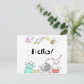 Astronaut Cosmonaut rocket/raket Postcard ポストカード (スタンド正面)