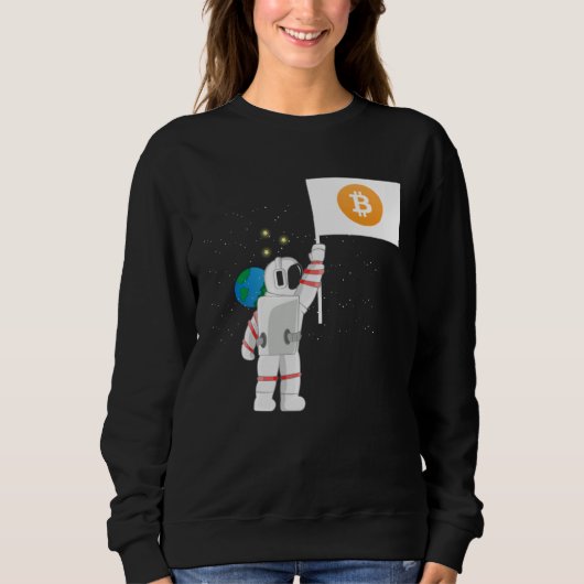 Astronaut Crypto Cryptocurrencies Crypto Trader スウェットシャツ (正面)