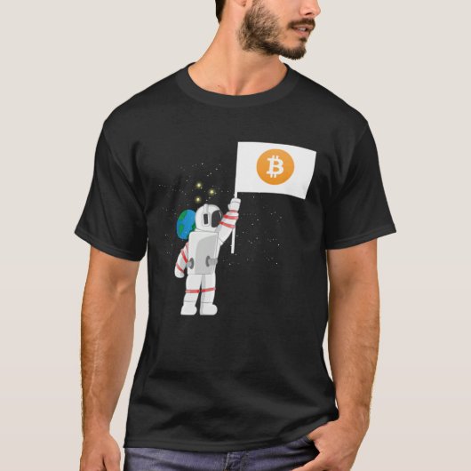 Astronaut Crypto Cryptocurrencies Crypto Trader Tシャツ (正面)