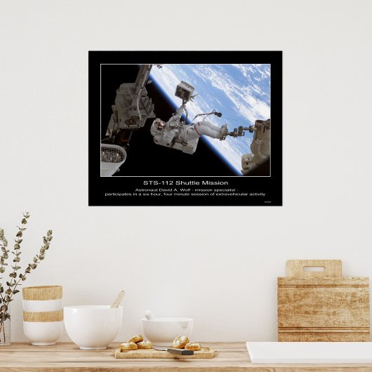 Astronaut David A. Wolf STS-112 Space Walk ポスター (キッチン)