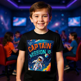 Astronaut Deep Space Planets Birthday Boy Captain トライブレンドＴシャツ